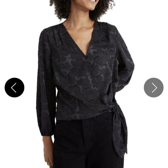 Madewell Tops - Madewell floral jacquard wrap shirt, size small